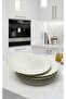 Modern Porcelain Aura Pattern 6-Person 24 cm Serving Presentation Plate Set Porcelain Dinner Plates - 6