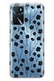 Oppo A16 / A55 Compatible Black Floral Print Transparent Phone Case