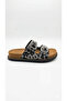 Women's Soft Orthopedic Non-Slip Sole Leopard Printed Pack Two t Buckled Daily Slippers - 8