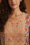 100% Cotton – Ladies A-Line Maxi – Lavendar Base Red Floral Botanical Embroidered Jalabiya - 3