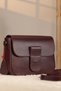 Burgundy Color and Sport Model Leather Bag - Genuine Leather , with Shoulder Strap - 40260