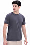 Men's Anthracite Basic T-Shirt – Regular Fit Crew Neck 100% Cotton 30/1 Single Jersey Fabric Casual T-Shirt - 2