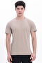 Men's Cream Basic T-Shirt – Regular Fit Crew Neck 100% Cotton 30/1 Single Jersey Fabric Casual T-Shirt - 2