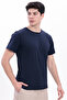 Men's Navy Blue Basic T-Shirt – Regular Fit Crew Neck 100% Cotton 30/1 Single Jersey Fabric Casual T-Shirt - 2