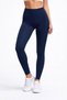 High Waist Corseted Shaping / Sculpting Leggings That Don'T Show under Clothes Navy Blue - 6