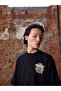Unisex Black Oversized 100% Cotton Back Printed Crew Neck Street Style T-Shirt Bear - 3
