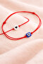 Minimal Heart and Evil Eye Bead Figured Adjustable Red String Lover and Friendship Bracelet Set - 5