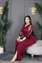 Plus Size Sleeves and Chest Gathered V-Neck Tulle Garnished Stylish Spanish Flare Detailed Two-Piece Set - 4