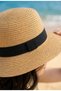 Aurora Zebra Ribbon Detailed Black Straw Women's Sun Hat - 2