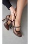 Velensa Elastic Closed Toe Women's Shoes Heeled Shoes - Brown
