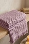 %100 Cotton Waffle Patterned Body Towel - Natural - 70X140 cm Bath and Beach Towel Lilac