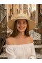 Women's Straw Beach Hat - Open Back Ponytail Detail, Adjustable Sun Hat with Plaid Bows - 3