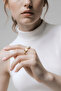 Pearl Butterfly Model Gold Color Brass Women's Ring
