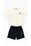 Unisex Back Printed Shorts T-Shirt 2-Piece Set - Comfortable Summer Fit Fly Set