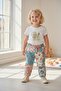 Patchwork Patterned Pants and T-Shirt Set