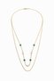 Viluz Evil Eye Bead and Pearl Stone Double Gold Color Stainless Steel Gold Stylish Design Necklace - 2