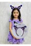 Kuromi Special Design Crown with Tulle and Pompom Detail |   Purple Kuromi Crown