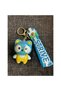 Cute Cat Keychain Big Face Cat Strive Bag Car with Silicone Wristband Keychain Accessory - 2