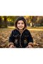 Boy's Hooded Denim Jacket Inside P Plush Sherpa Black Blue - 3