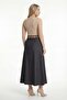 Women's Black Summer Skirt with Elastic Waist, Pack of Belt Denim Skirts - 4