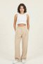 Women's High Waist Pleated Detailed Wide-Leg Fabric Trousers - 3