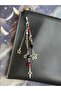 Phone Charm with Star and Moon Detail – Spiral Vortex Burgundy Black Handmade Phone Strap, Phone Lanyard - 3