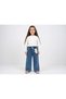 Girls' Pants with Elastic Waist, Wide Legs, Comfortable Cut, and Teddy Bear Keychain Detail - 6
