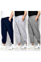 Set of 3 Elasticated Hem Men's Sweatpants (Regenerated Fabric)