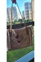 Handmade Linen Powder Pink Hoop with Embroidery, Crochet Work P Cotton D Lace Detailed O Shoulder Bag 2 - 4
