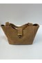 100% Genuine Cowhide Leather Leather Si, Suede Women's Bag Tan – Shoulder Bag and Crisscross Straps Stylish Casual Women's Bag Si - 4