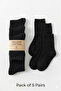 Essential Black Cotton School Socks (5-Pack)Long