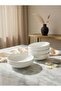 Modern Porcelain 4-Person 13 cm Soup Bowl Off-White 4 Pieces Soup Presentation Bowls - 2