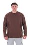 Long Sleeve Crew Neck m Transitional D Solid Color Thin Sweatshirt Suitable for Men between 115-155 Kilograms Brown