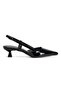 Amara Black Patent Leather Low Heel Heeled Shoes - 4
