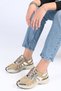 Lace-Up Thermo Sole Textile Genuine Leather Sneakers 338-7106 Women's Shoes