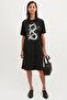 Cat Princess Black Short Sleeve Above Knee Medium Length Combed Cotton Dress