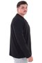 Long Sleeve Crew Neck m Transitional D Solid Color Thin Sweatshirt Black Suitable for Men between 115-155 Kilograms - 6