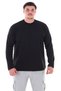 Long Sleeve Crew Neck m Transitional D Solid Color Thin Sweatshirt Black Suitable for Men between 115-155 Kilograms