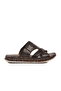 Brown Genuine Leather Men's Slippers