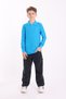 Turquoise Slim Fit Polo Neck Long Sleeve Unisex Children's School T-Shirt 100% Cotton 5-16 Years