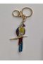 Multi-Colored Stone Key with Parrot Figure