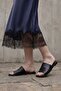 My Fashion Lace Detailed Satin Midi Skirt - 5