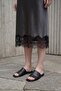 My Fashion Lace Detailed Satin Midi Skirt - 5