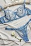Blue Tiny Heart Patterned Underwear Set (Bra & Thong) - 7