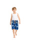 Boy's Tropical Print Summer Sea & Beach Shorts 7-11 Years Blue Palm Printed