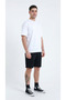 Men's Regular Comfortable Cut, Elastic Waist, Side Pocketed Folded Legs, Black Bermuda Shorts - 6