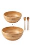 Blanda Bamboo Bowl Duru Shop 28 cm - 20 cm and Serving Spoons Set of 3