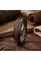 Coffee Tube Braided and Multi-Leather Bracelet - Zamak Lock 31683B2D5Z - 3