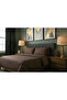 Fitted Sheet 100% Cotton Satin Double Duvet Cover Set Dark Brown - 2