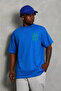 Men's Printed T-Shirt Short Sleeve Crew Neck Regular Fit Comfortable Fit Casual T-Shirt - Cobalt Blue - 3